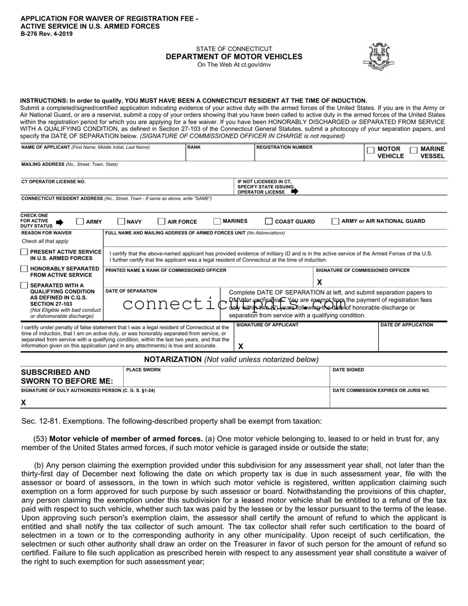 Fill Your Connecticut B 276 Form
