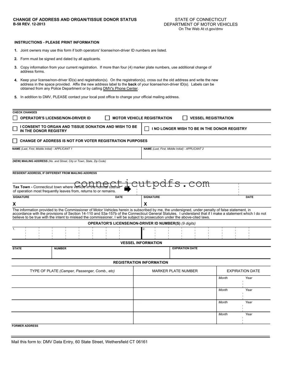 Fill Your Connecticut B 58 Form