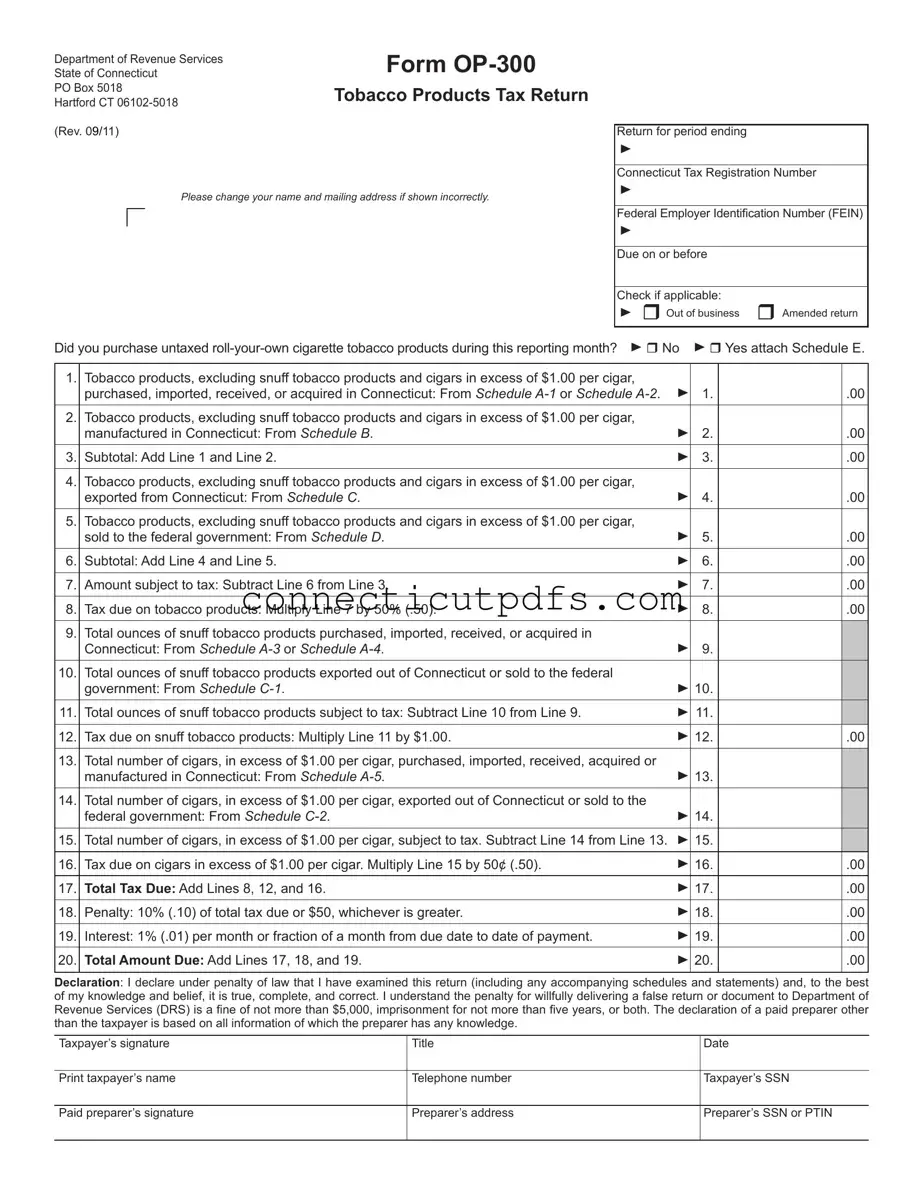 Fill Your Connecticut Op 300 Form