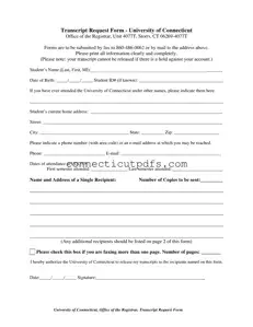 Fill Your Connecticut Transcript Request Form