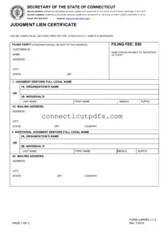 Fill Your Judgment Lien Certificate Connecticut Form